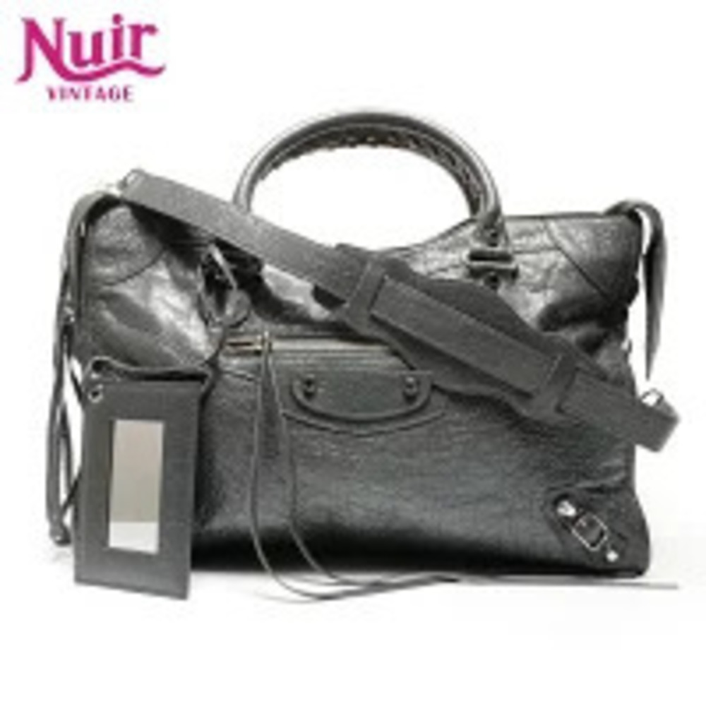 Balenciaga City Leather Handbag Gray